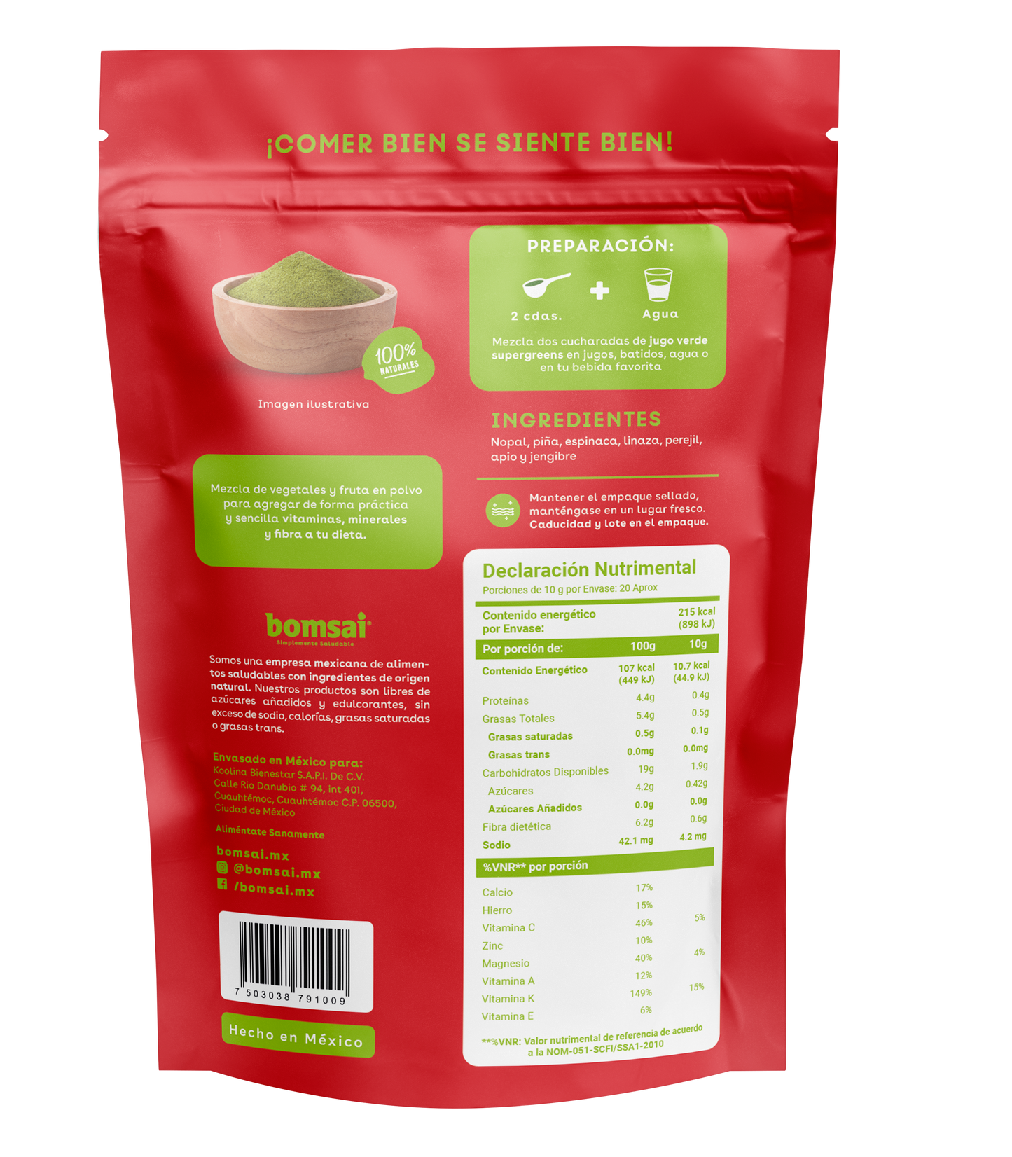 Jugo Verde Supergreens 200 gr